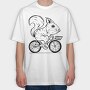 Squirrel On A Bike, Tricou Oversize Barbati (Unisex)
