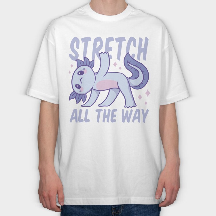 Stretching Fitness Axolotl Yoga 01, Tricou Oversize Barbati (Unisex)