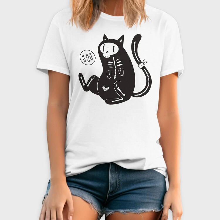 Skeleton Cat, Tricou Barbati (Unisex)