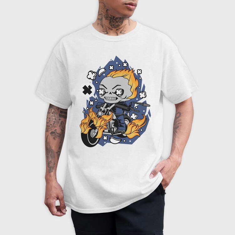 Flame Rider Skull, Tricou Barbati (Unisex)