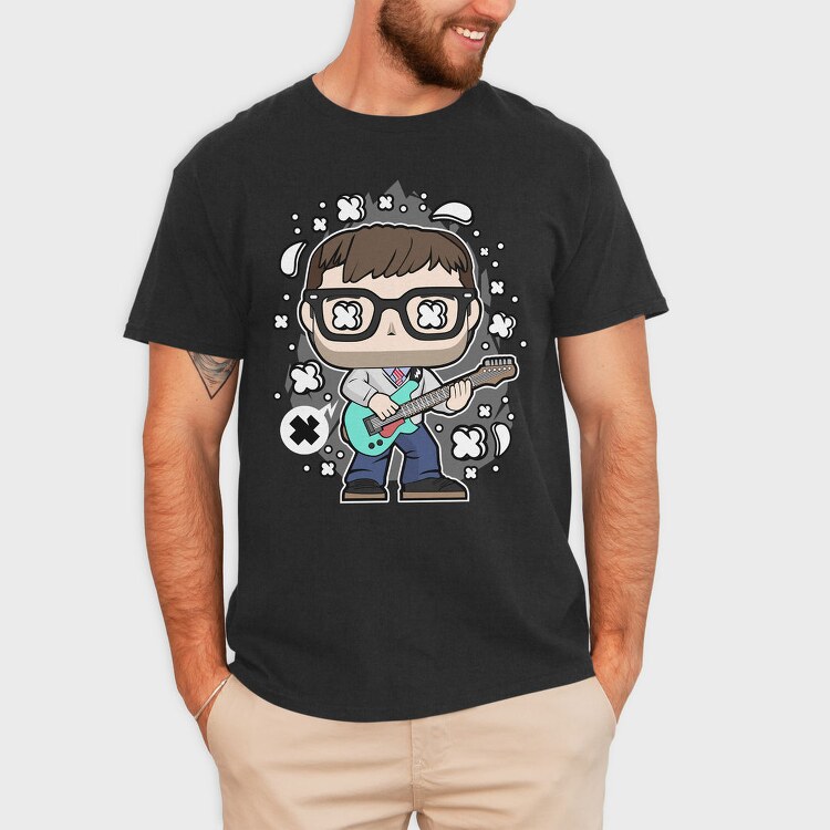 Rockstar Glasses Guitar, Tricou Barbati (Unisex)