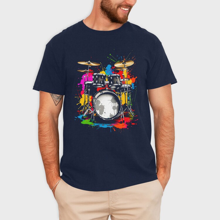 Drummer Set Colorful, Tricou Barbati (Unisex)