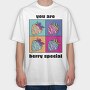 Strawberry Pop Art Berry Special Quote, Tricou Oversize Barbati (Unisex)