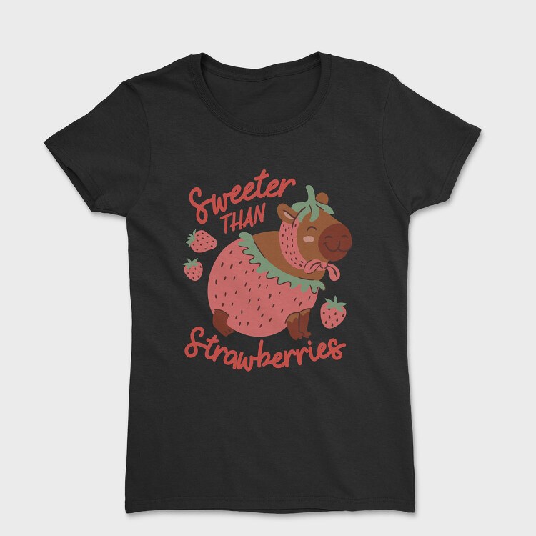 Strawberry Sweet Capybara 03, Tricou Femei