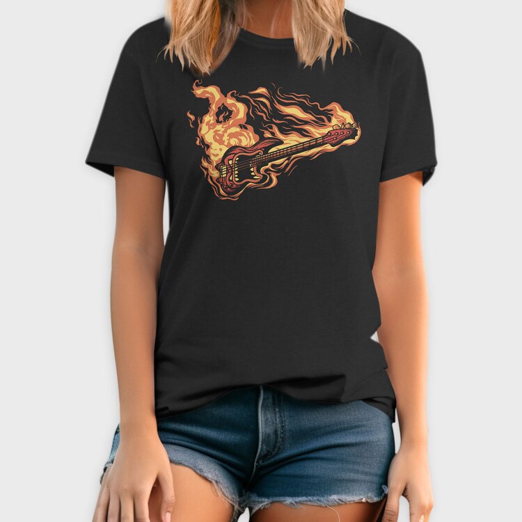Guitar on Fire, Tricou Barbati (Unisex)