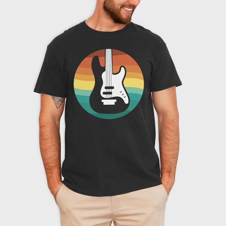 Guitar Retro, Tricou Barbati (Unisex)