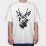 Stylized Roebuck, Tricou Oversize Barbati (Unisex)