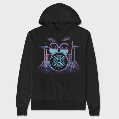 Neon Drum Set Drums, Hanorac Oversize Barbati (Unisex)