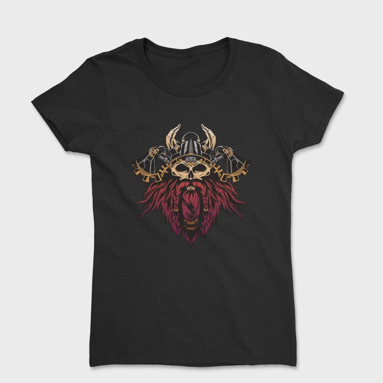 Steampunk Viking Skull, Tricou Femei