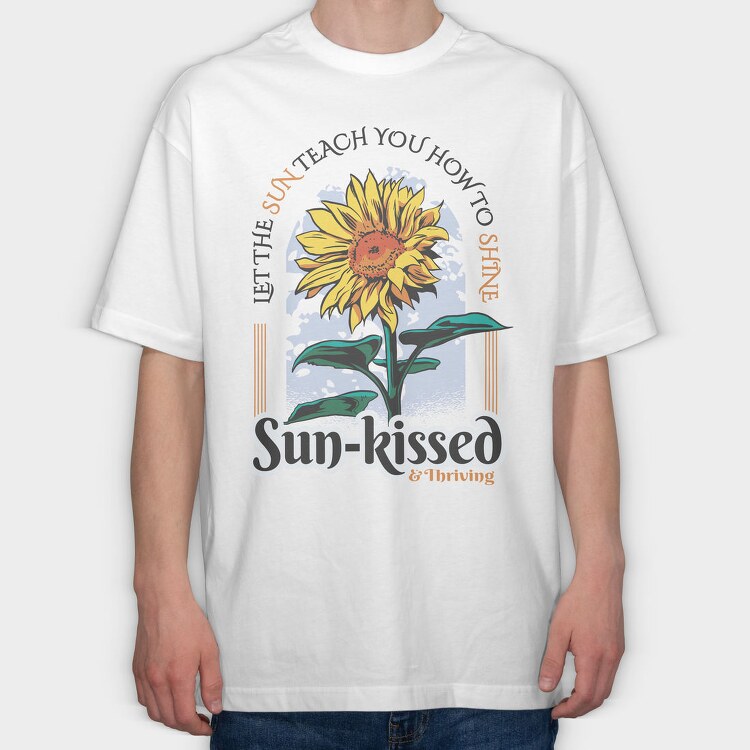 Sun Kissed Sunflower Spring, Tricou Oversize Barbati (Unisex)
