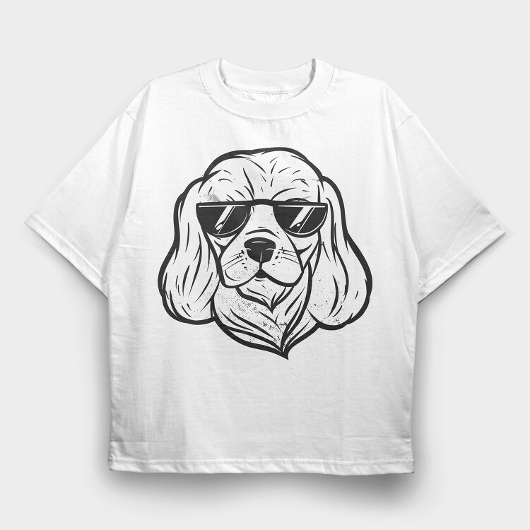 Sunglasses Cool Dog, Tricou Oversize Barbati (Unisex)