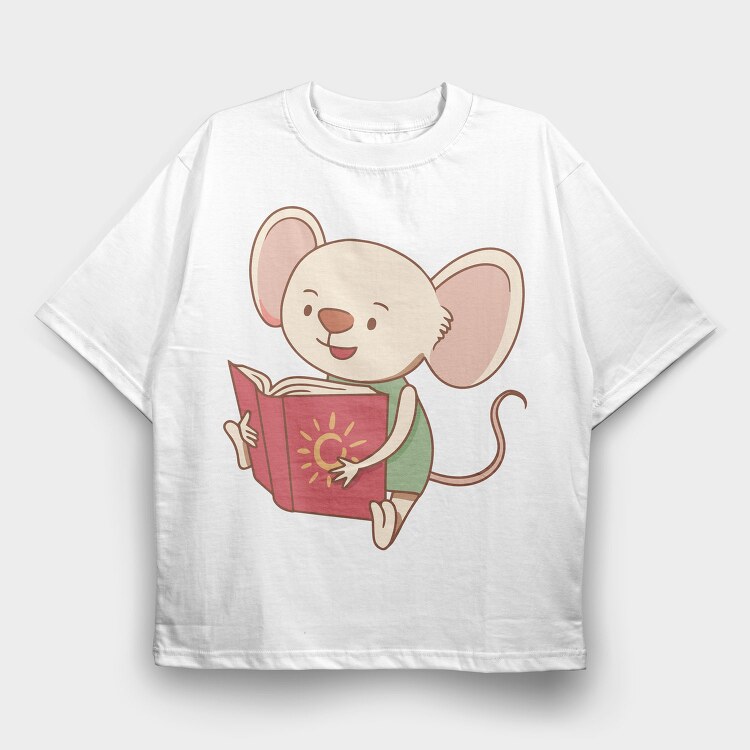 Sunshine Mouse Reader, Tricou Oversize Barbati (Unisex)