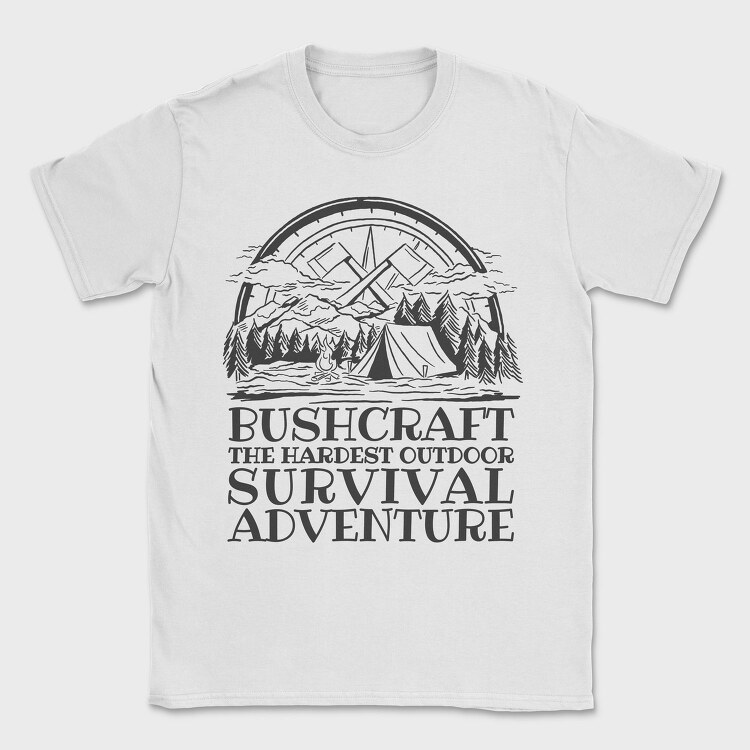 Survival Adventure Camping Bushcraft, Tricou Barbati (Unisex)
