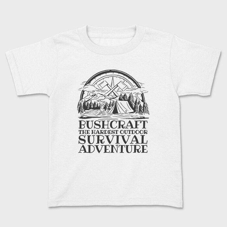 Survival Adventure Camping Bushcraft, Tricou Copii