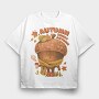 Sweet Autumn Acorn Cozy Coffee Character, Tricou Oversize Barbati (Unisex)