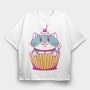 Sweet Cupcake Cat Muffin, Tricou Oversize Barbati (Unisex)