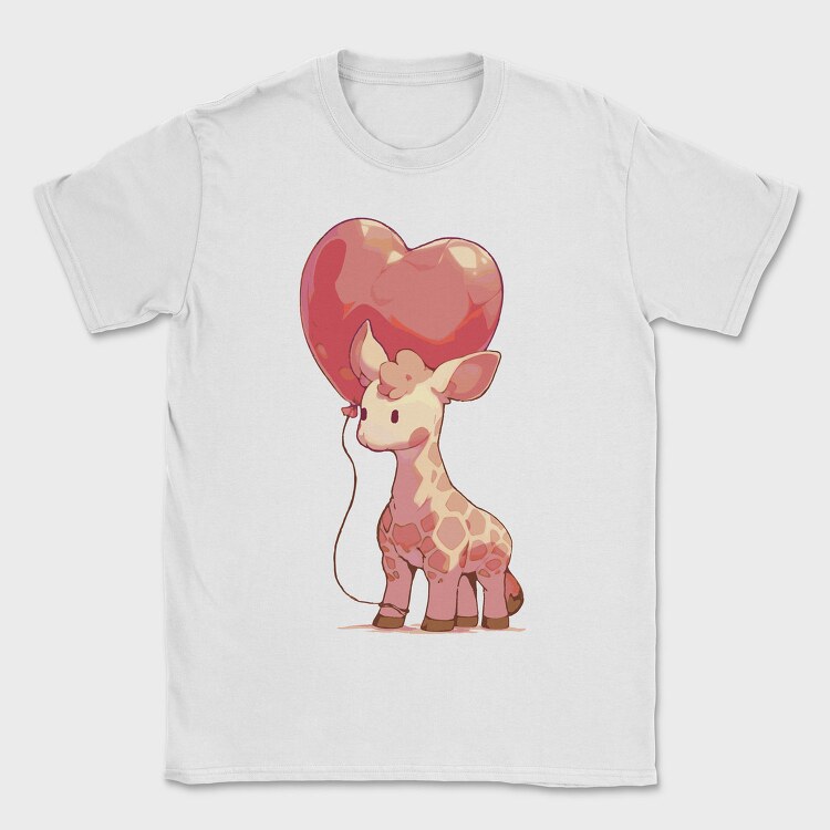 Giraffe With Heart Balloon Baby Hearth, Tricou Barbati (Unisex)