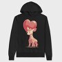 Giraffe With Heart Balloon Baby Hearth, Hanorac Oversize Barbati (Unisex)