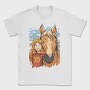 Girl And Horse Portrait Child Friend, Tricou Barbati (Unisex)