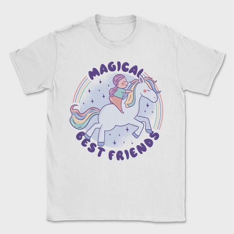 Girl And Pony Best Friend Quote Magical, Tricou Barbati (Unisex)