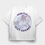 Girl And Pony Best Friend Quote Magical, Tricou Oversize Barbati (Unisex)
