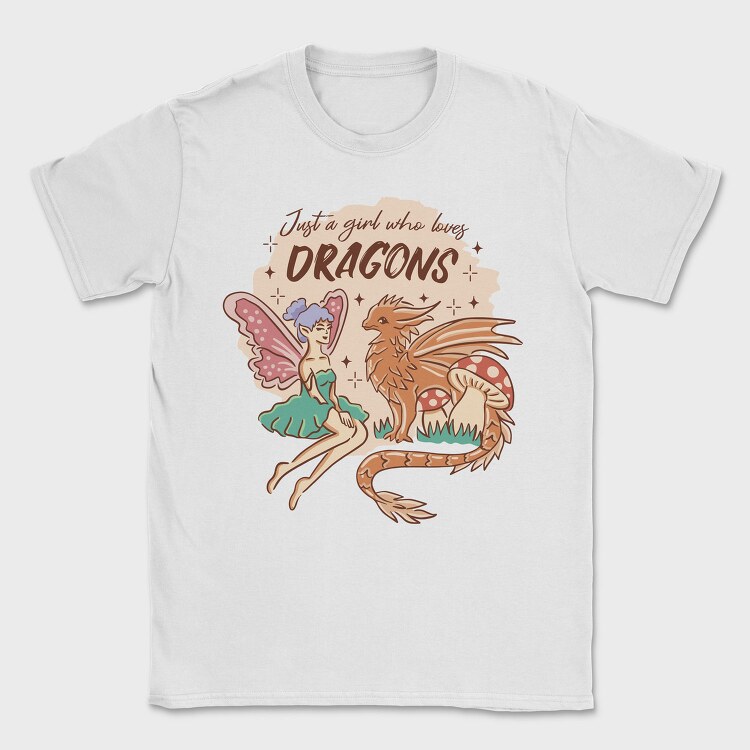 Just A Girl Who Loves Dragons Fairycore, Tricou Barbati (Unisex)