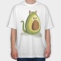 Avocado Cat Avocato, Tricou Oversize Barbati (Unisex)