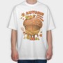Sweet Autumn Acorn Cozy Coffee Character, Tricou Oversize Barbati (Unisex)
