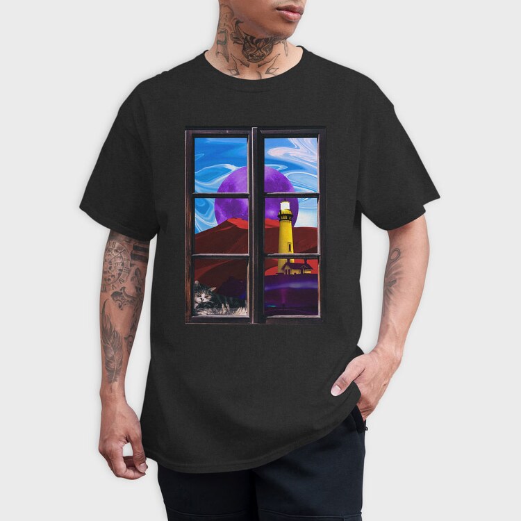 Landscape Window, Tricou Barbati (Unisex)