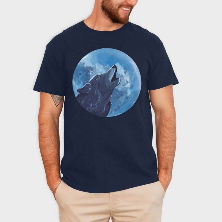 Moon Wolf, Tricou Barbati (Unisex)
