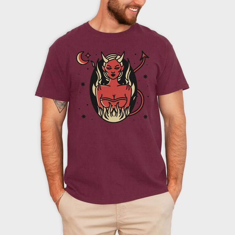 Devil Girl, Tricou Barbati (Unisex)