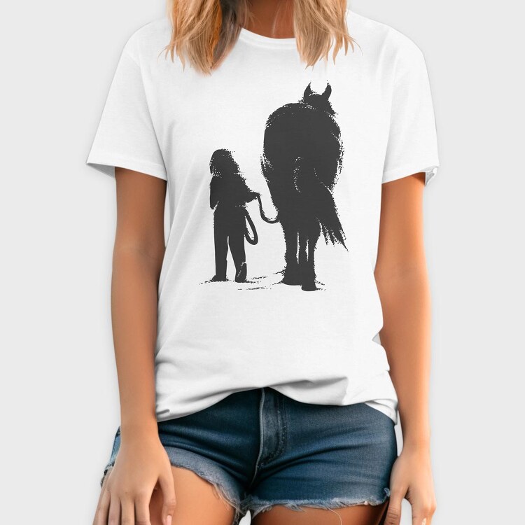 Girl And Horse, Tricou Barbati (Unisex)