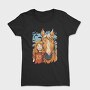 Girl And Horse Portrait Child Friend, Tricou Femei