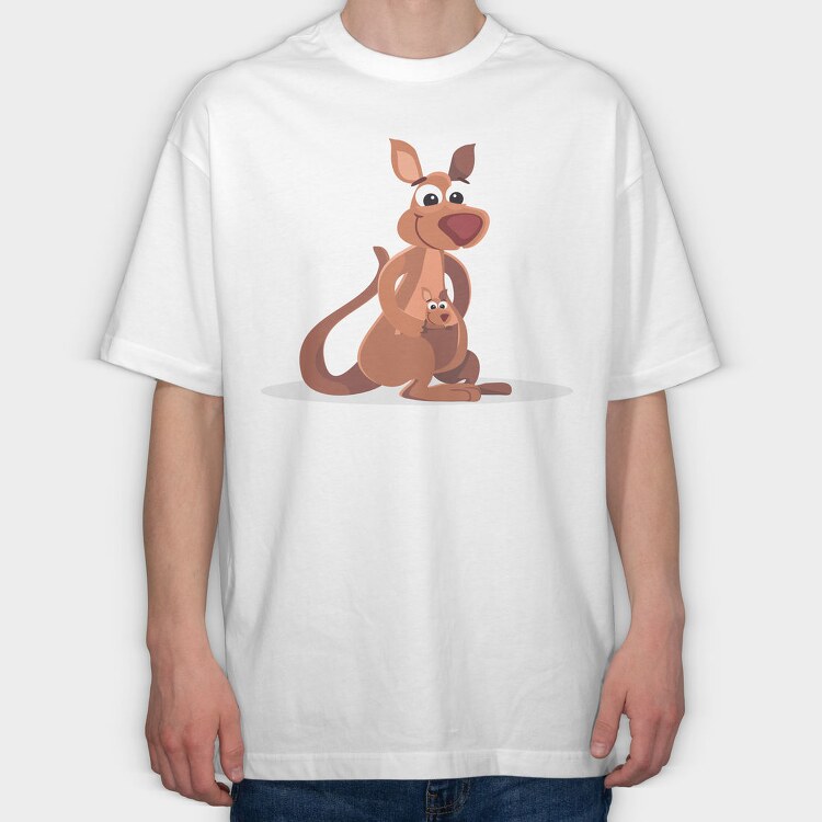Kangaroo Hug, Tricou Oversize Barbati (Unisex)