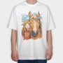 Girl And Horse Portrait Child Friend, Tricou Oversize Barbati (Unisex)