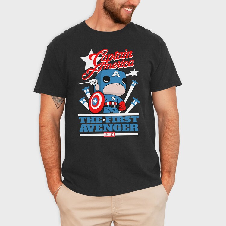 Funko Marvel captain america, Tricou Barbati (Unisex)