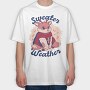 Sweater Weather Deer Mug, Tricou Oversize Barbati (Unisex)