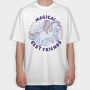 Girl And Pony Best Friend Quote Magical, Tricou Oversize Barbati (Unisex)