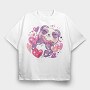 Kawaii Anime Animals Panda, Tricou Oversize Barbati (Unisex)