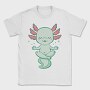 Kawaii Axolotl Meditating, Tricou Barbati (Unisex)