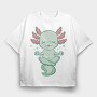 Kawaii Axolotl Meditating, Tricou Oversize Barbati (Unisex)