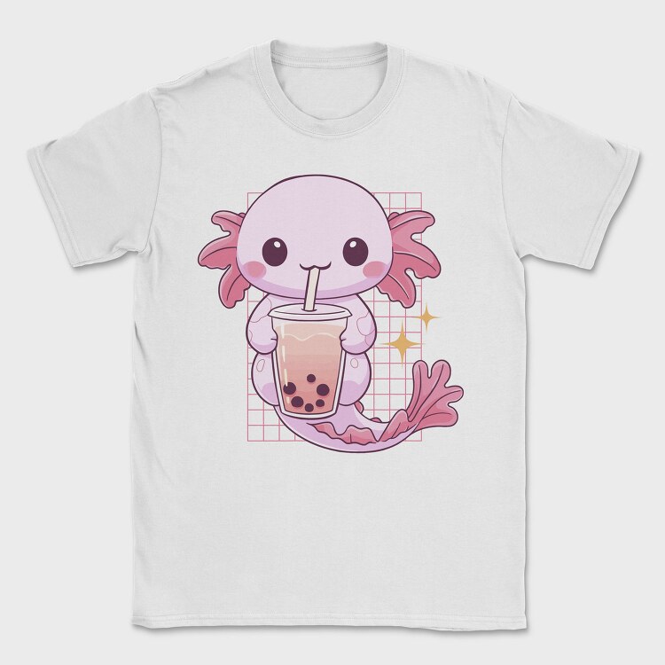 Kawaii Axolotl Mermaid Boba Tea Tote, Tricou Barbati (Unisex)