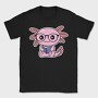 Kawaii Axolotl Reading, Tricou Barbati (Unisex)
