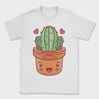 Kawaii Cactus In A Pot, Tricou Barbati (Unisex)