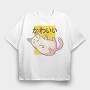 Kawaii Cat, Tricou Oversize Barbati (Unisex)