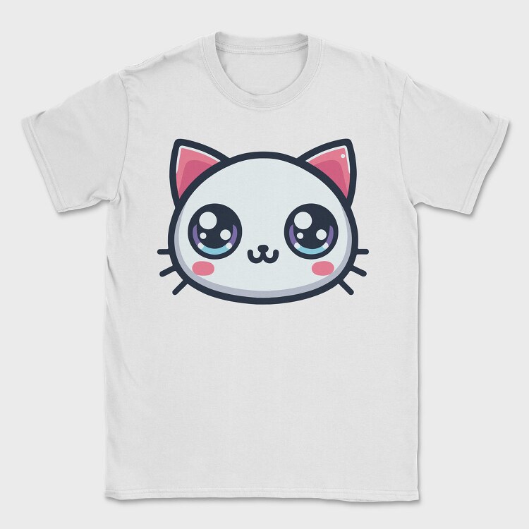 Kawaii Cute Cat Face, Tricou Barbati (Unisex)