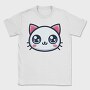 Kawaii Cute Cat Face, Tricou Barbati (Unisex)