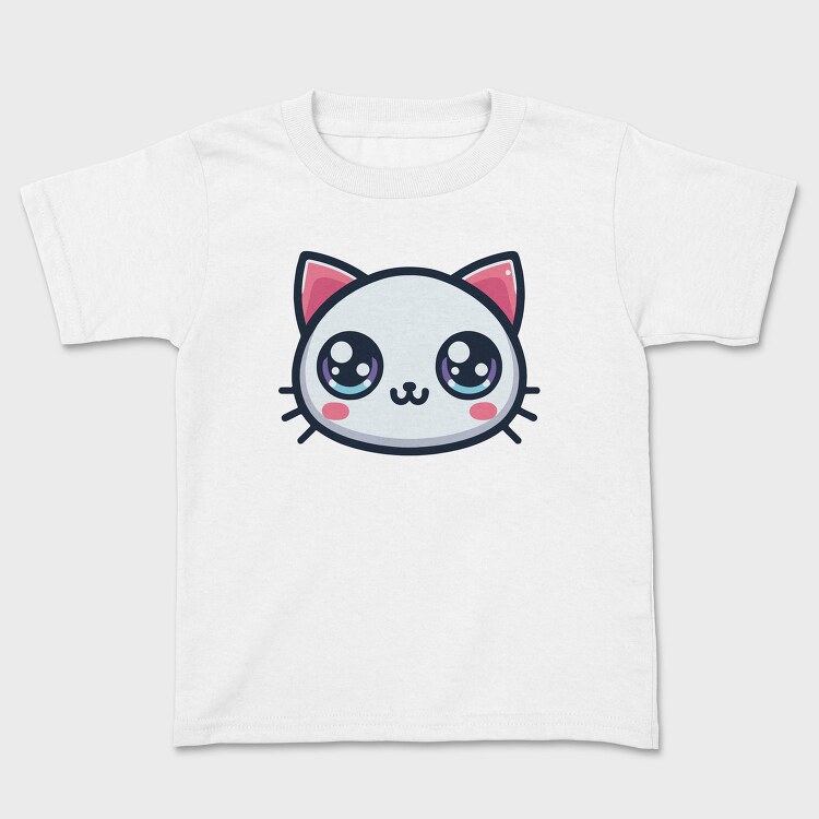 Kawaii Cute Cat Face, Tricou Copii