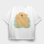 Kawaii Golden Retriever Dog, Tricou Oversize Barbati (Unisex)