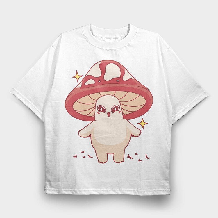 Kawaii Mushroom Character, Tricou Oversize Barbati (Unisex)